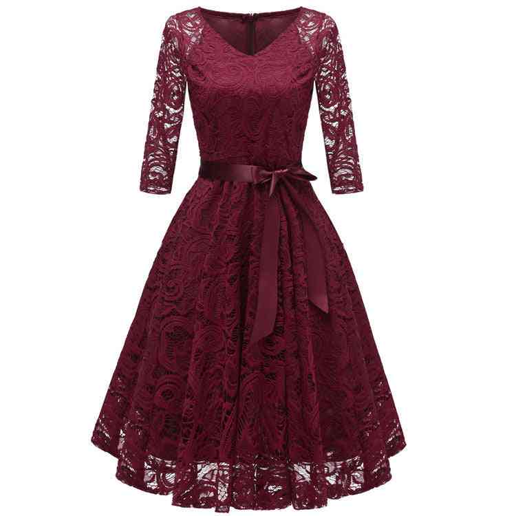 Violet Long Sleeve Lace Midi Dress
