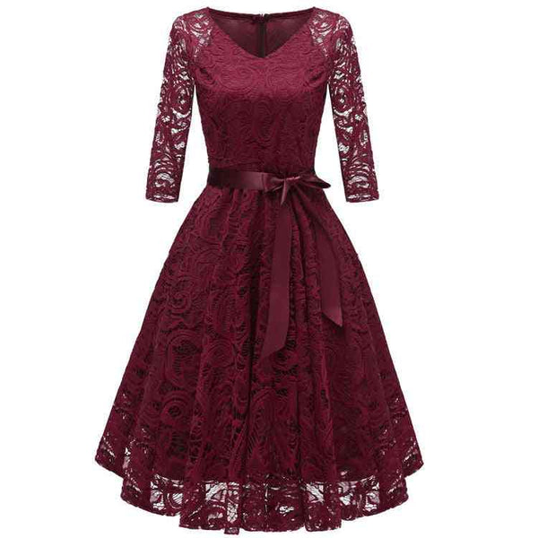 Violet Long Sleeve Lace Midi Dress
