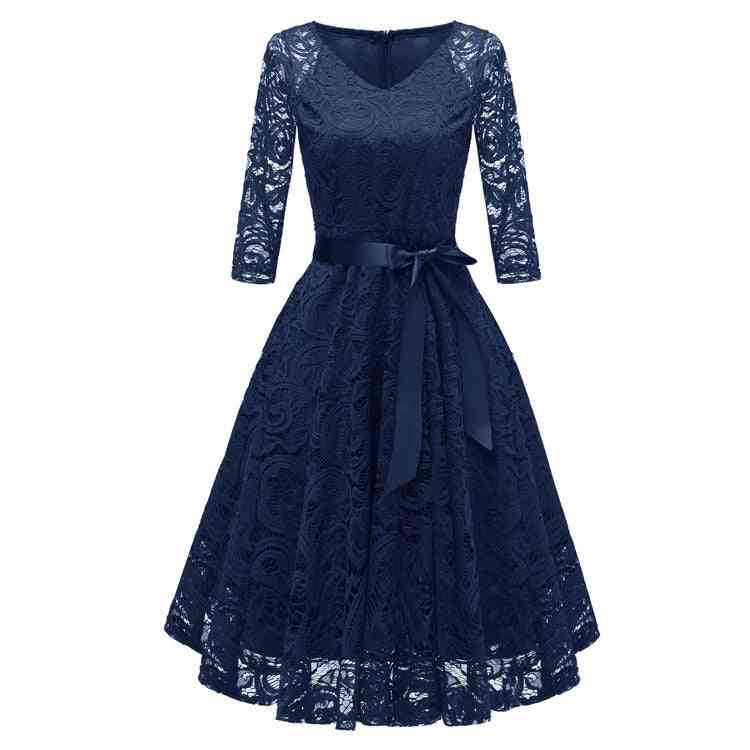 Violet Long Sleeve Lace Midi Dress