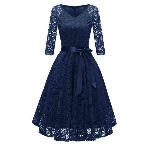 Violet Long Sleeve Lace Midi Dress