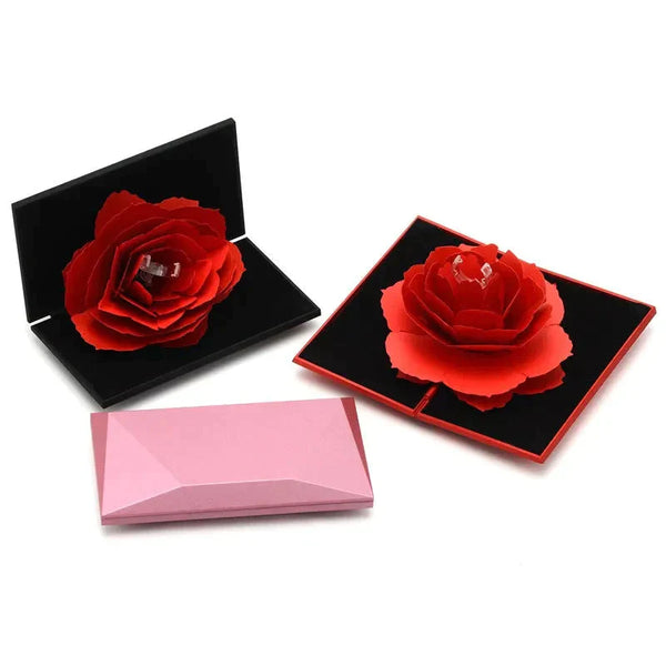 3d Love Box Heart-shaped Rose Flower Rotating Ring Box Valentines Day Gift - St Vesti
