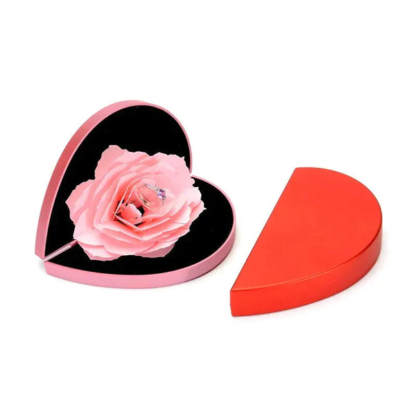 3d Love Box Heart-shaped Rose Flower Rotating Ring Box Valentines Day Gift - St Vesti