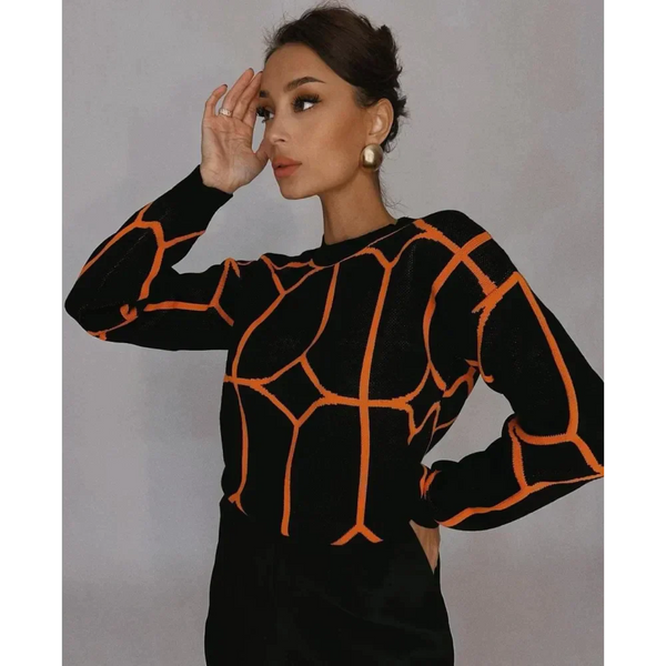 Alice Knit Crew Neck Sweater In Black - St Vesti | Shop Women’s Knitwear & Jumpers Online