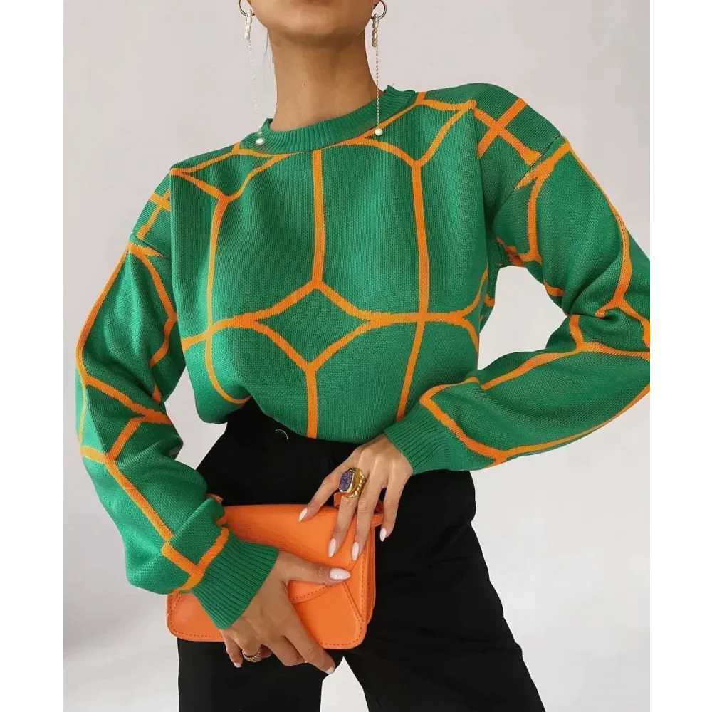 Alice Knit Crew Neck Sweater In Green - St Vesti | Shop Women’s Knitwear & Jumpers Online