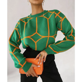 Alice Knit Crew Neck Sweater In Green - St Vesti | Shop Women’s Knitwear & Jumpers Online