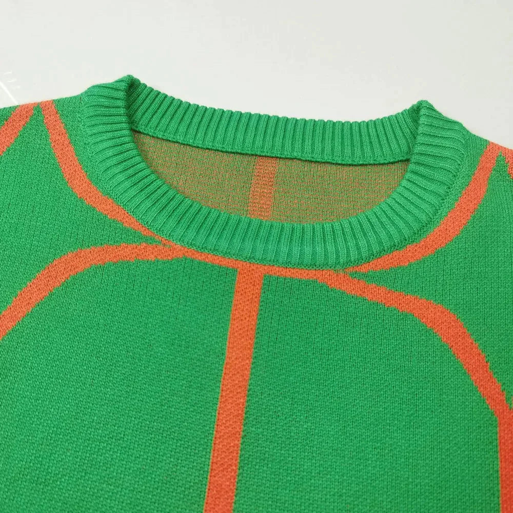 Alice Knit Crew Neck Sweater In Green - St Vesti | Shop Women’s Knitwear & Jumpers Online