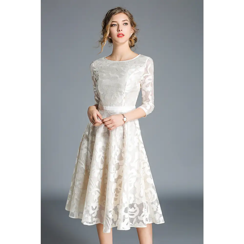 Allegra lace cocktail midi dress - st vesti | all dresses - cocktail dresses formal dresses + more.