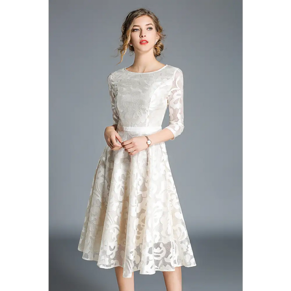 Allegra lace cocktail midi dress - st vesti | all dresses - cocktail dresses formal dresses + more.