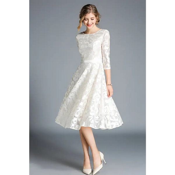 Allegra Lace Cocktail Midi Dress