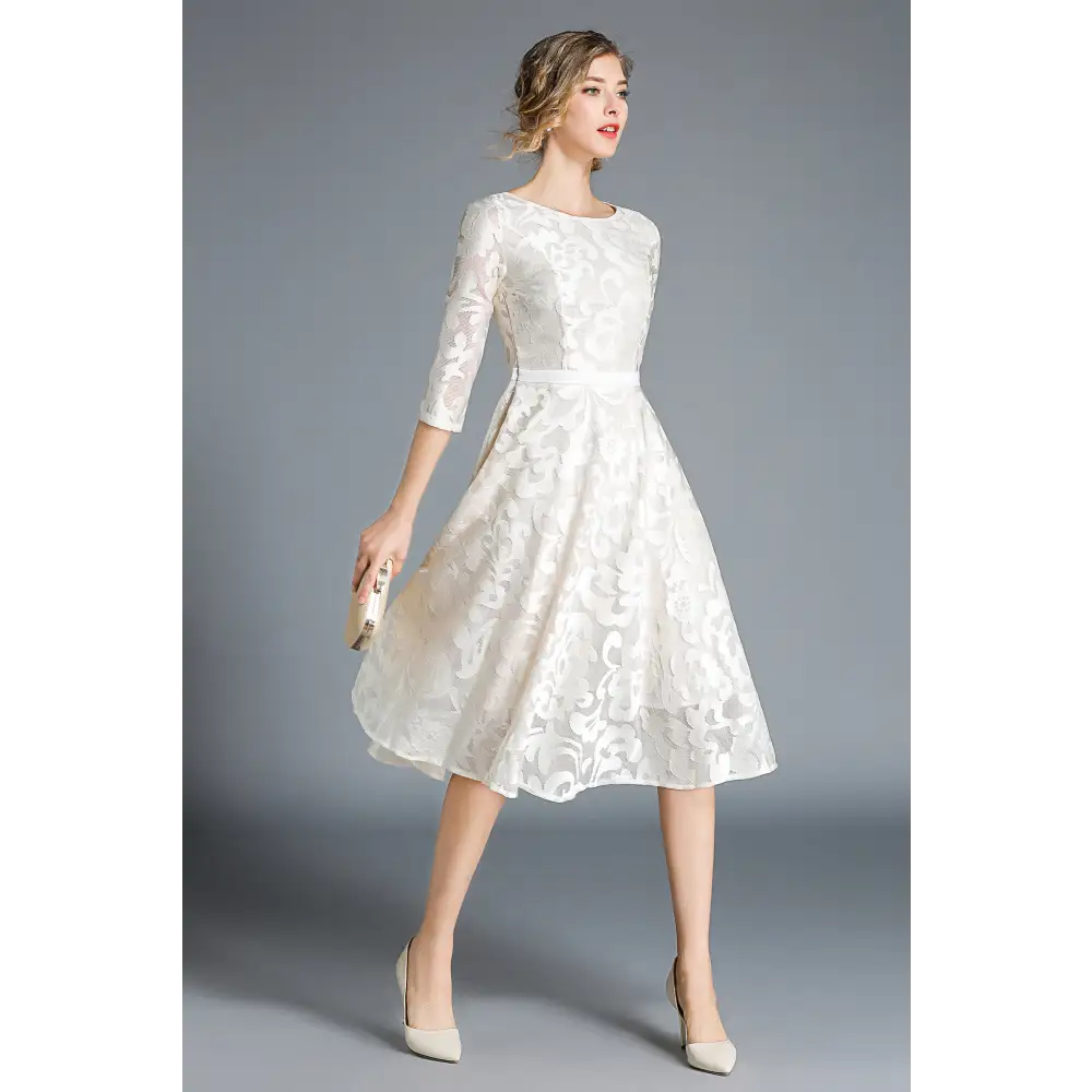 Allegra lace cocktail midi dress - st vesti | all dresses - cocktail dresses formal dresses + more.