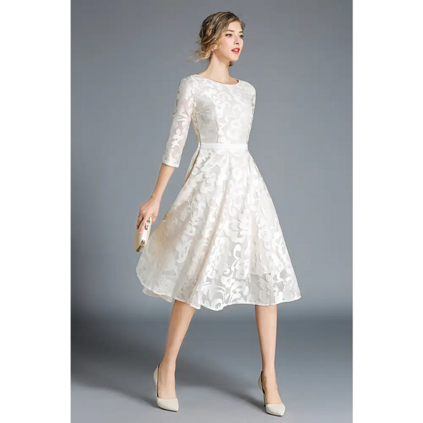 Allegra lace cocktail midi dress - st vesti | all dresses - cocktail dresses formal dresses + more.