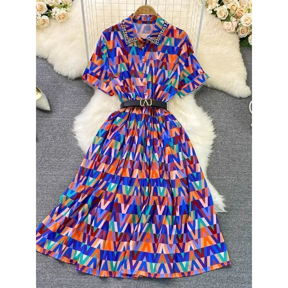 Amy A-line Maxi Dress With Belt - Purple / One Size - St Vesti | All Dresses - Cocktail Dresses Formal Dresses + More.