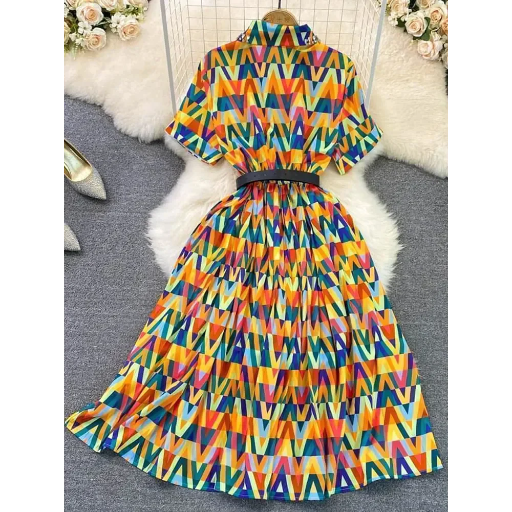 Amy A-line Maxi Dress With Belt - Yellow / One Size - St Vesti | All Dresses - Cocktail Dresses Formal Dresses + More.