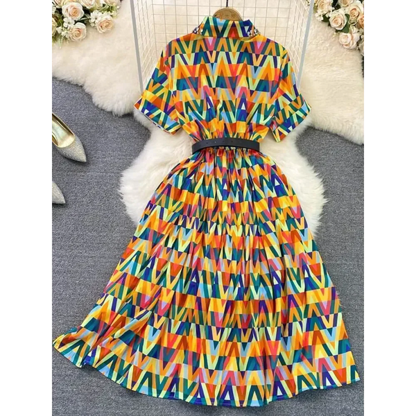 Amy A-line Maxi Dress With Belt - Yellow / One Size - St Vesti | All Dresses - Cocktail Dresses Formal Dresses + More.