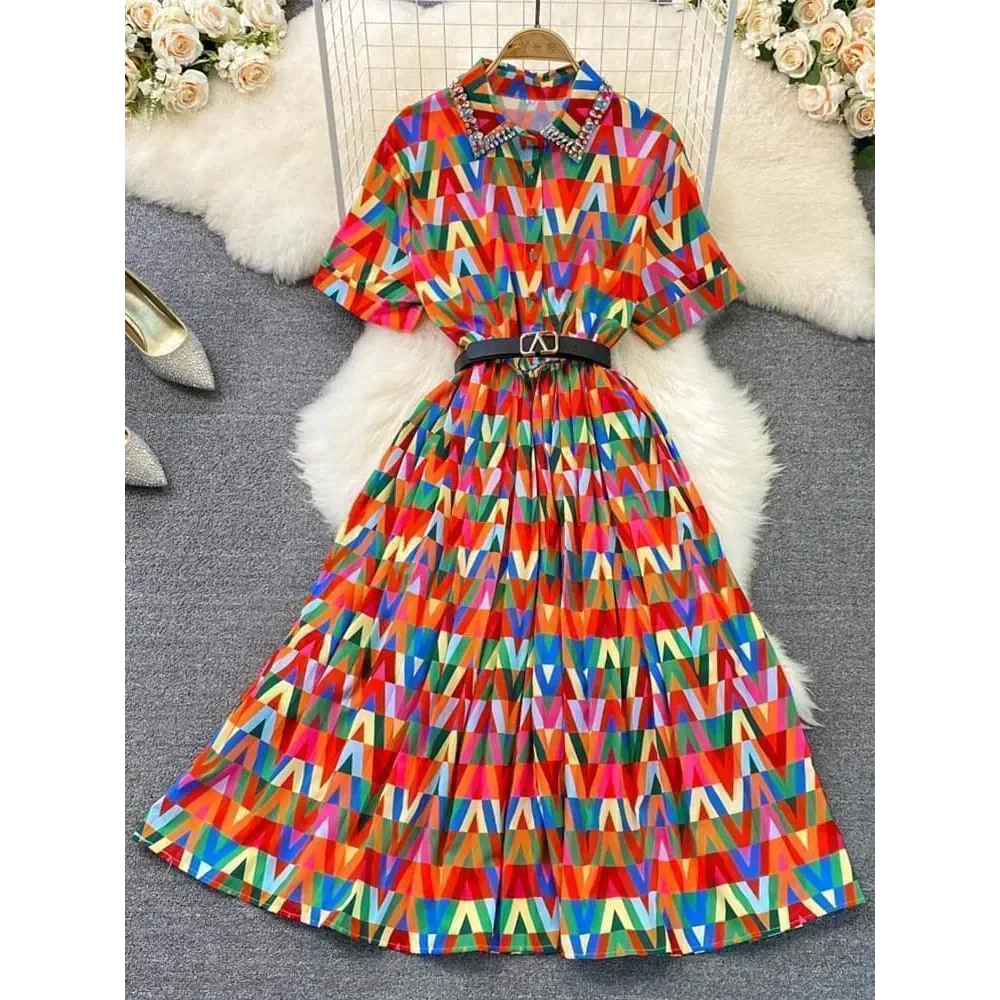 Amy A-line Maxi Dress With Belt - Red / One Size - St Vesti | All Dresses - Cocktail Dresses Formal Dresses + More.