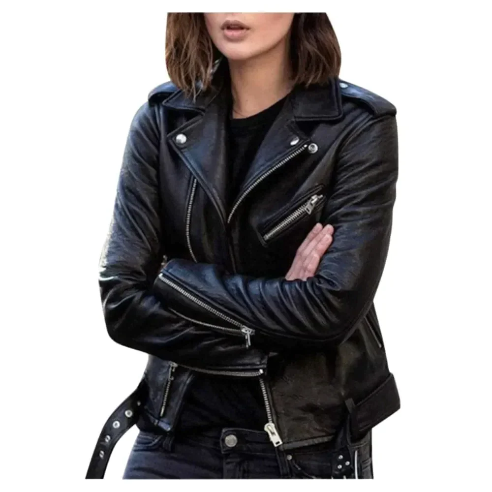 Amy Faux Leather Biker Jacket - Black / s - St Vesti | Coats & Jackets