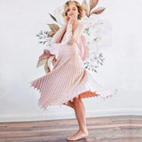 Amy Knit Pleated Midi Dress - Nude / s - St Vesti | All Dresses - Cocktail Dresses Formal Dresses + More.