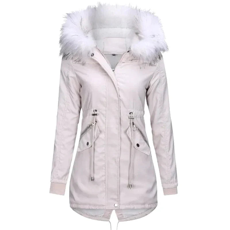 Amy Trench Coat Plus Fur - White / s - St Vesti | Coats & Jackets