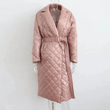 Anna Quilted Longline Coat - Pink / s - St Vesti | Coats & Jackets