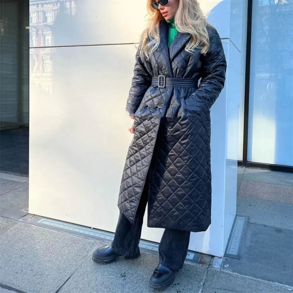 Anna Quilted Longline Coat - St Vesti | Coats & Jackets