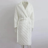 Anna Quilted Longline Coat - White / s - St Vesti | Coats & Jackets