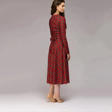 Plaid Elegant Midi Dress - St Vesti