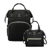Baby Nappy Bag - 2 Piece Set - Black+ / Polyester - St Vesti | Maternity Clothes