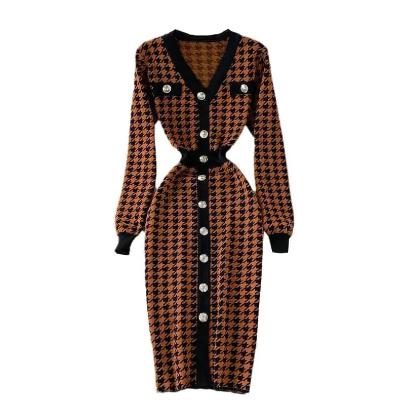 Bebo Checked Knit Dress - St Vesti | Day Dresses