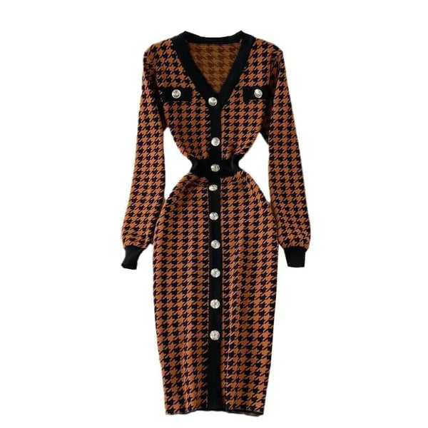 Bebo Checked Knit Dress - St Vesti | Day Dresses