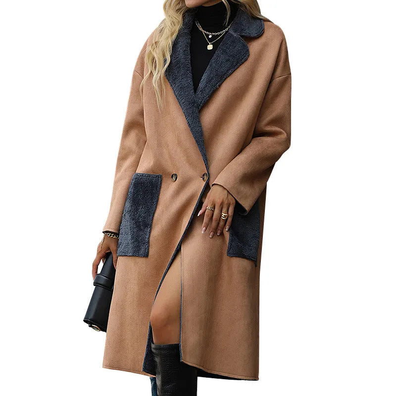 Betty Lapel Suede Coat