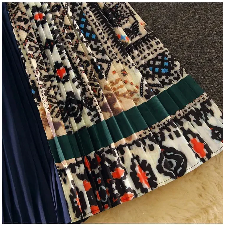 Beverly Pleated Print Knit Midi Dress - St Vesti | All Dresses - Cocktail Dresses Formal Dresses + More.