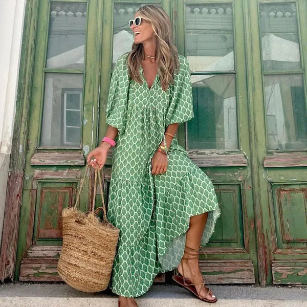 Boho Maxi Dress - Green / s - St Vesti | All Dresses - Cocktail Dresses Formal Dresses + More.