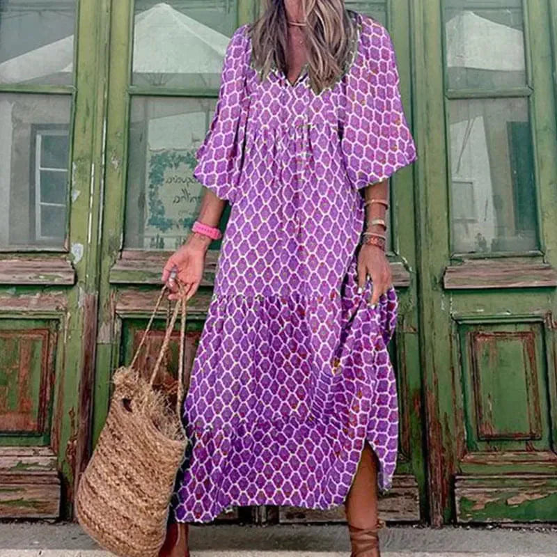 Boho Maxi Dress - Purple / s - St Vesti | All Dresses - Cocktail Dresses Formal Dresses + More.