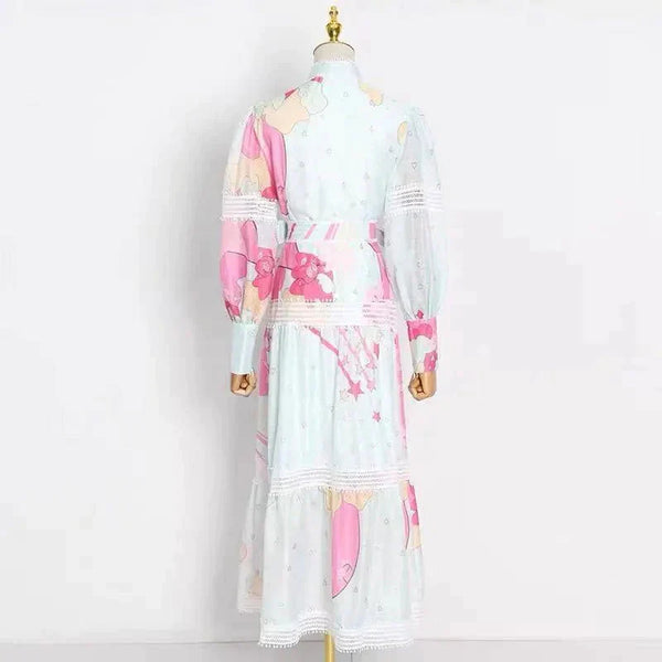 Brenda Floral Chiffon Maxi Dress In White With Pink - St Vesti | All Dresses - Cocktail Dresses Formal Dresses + More.