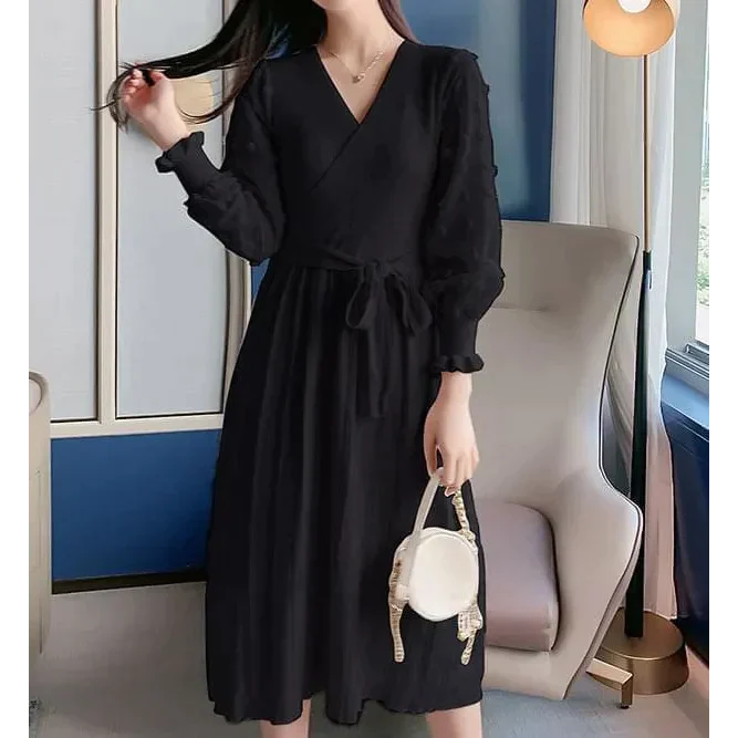 Bridget Knit Midi Dress - Black / Uniform Code - St Vesti | Maternity Clothes