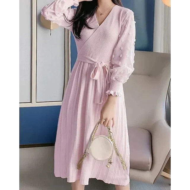 Bridget Knit Midi Dress - Pink / Uniform Code - St Vesti | Maternity Clothes