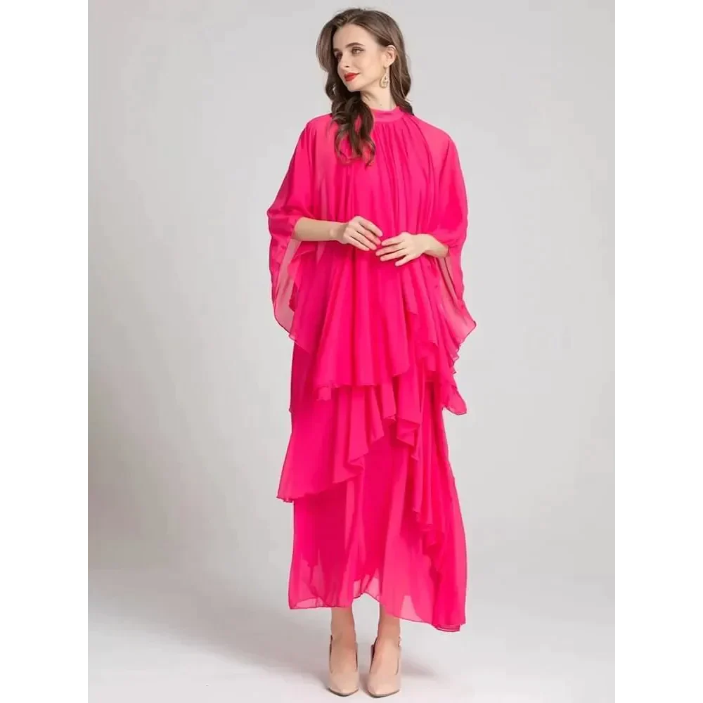 Butterfly Draped Asymmetrical Dusty Rose/yellow Maxi - St Vesti | All Dresses - Cocktail Dresses Formal Dresses + More.