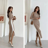 Calina Contrast Knit Midi Dress - St Vesti | All Dresses - Cocktail Dresses Formal Dresses + More.