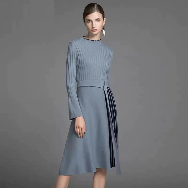 Cara Striped Flare Midi Dress - Grey / s - St Vesti | All Dresses - Cocktail Dresses Formal Dresses + More.