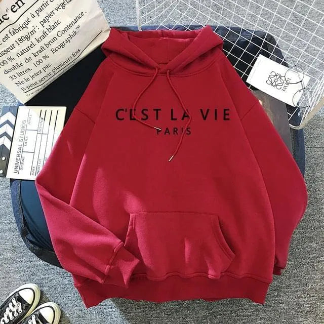 C’est La Vie Hoodie Sweater - St Vesti | Plus Size