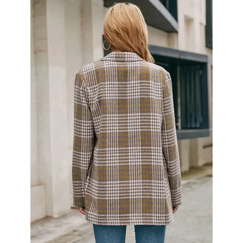 Check Double Breasted Blazer - St Vesti | Blazers & Cardigans