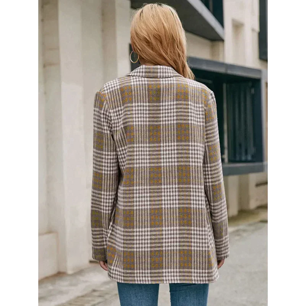 Check Double Breasted Blazer - St Vesti | Blazers & Cardigans