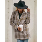 Check Double Breasted Blazer - St Vesti | Blazers & Cardigans