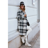 European And American Fashion Plaid Woolen Coat - St Vesti
