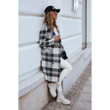 European And American Fashion Plaid Woolen Coat - St Vesti