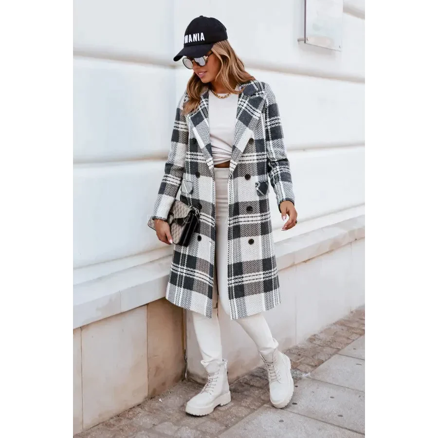 European And American Fashion Plaid Woolen Coat - St Vesti