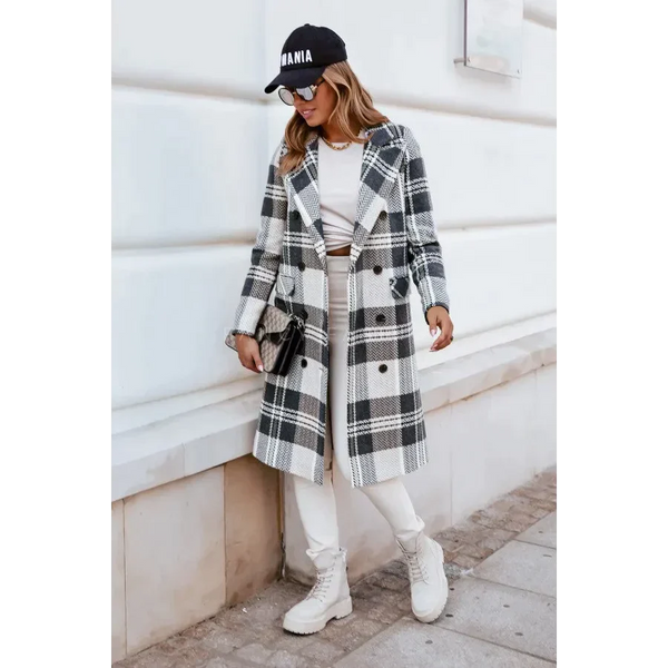 European And American Fashion Plaid Woolen Coat - St Vesti