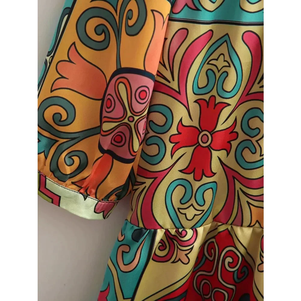 Colourful Long Sleeve Midi Dress - St Vesti | All Dresses - Cocktail Dresses Formal Dresses + More.