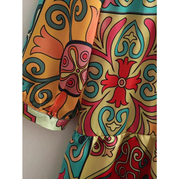 Colourful Long Sleeve Midi Dress - St Vesti | All Dresses - Cocktail Dresses Formal Dresses + More.