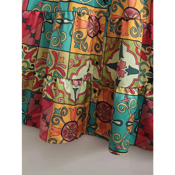 Colourful Long Sleeve Midi Dress - St Vesti | All Dresses - Cocktail Dresses Formal Dresses + More.